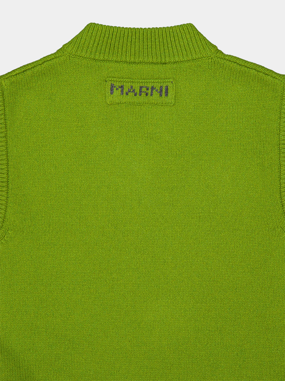 Kiwi Green Wool-Cashmere Floral Vest - Image 4