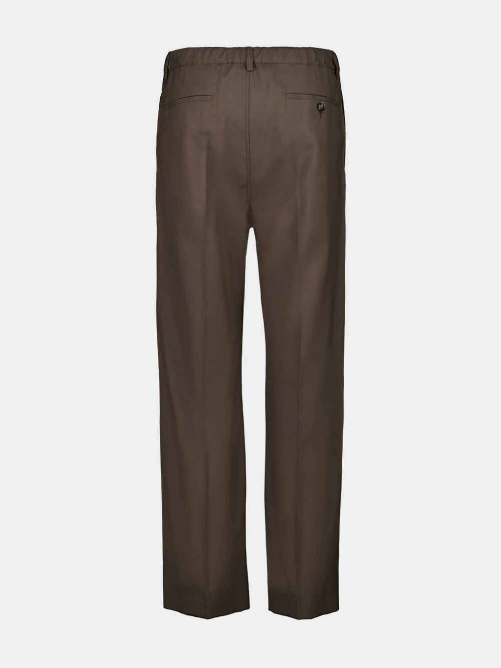 Truffle Brown Wool Wide-Leg Trousers - Image 2