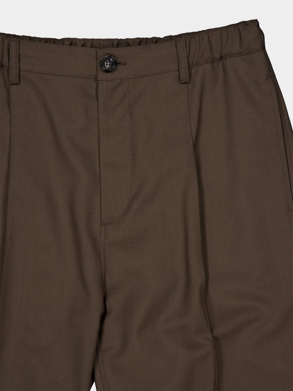 Truffle Brown Wool Wide-Leg Trousers - Image 3