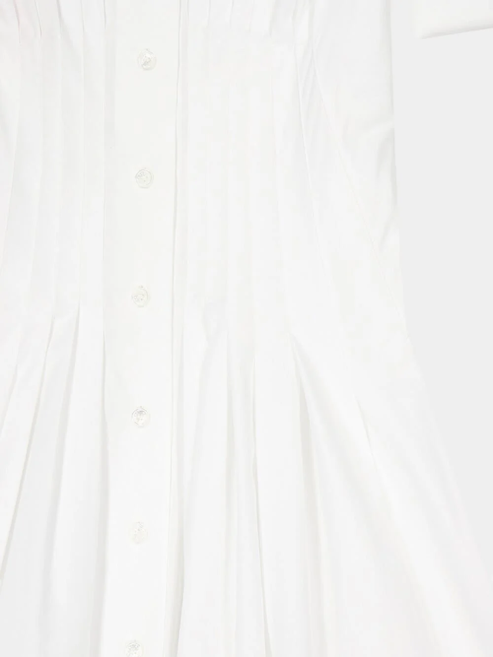 White Gathered Poplin Shirt Dress - Image 7