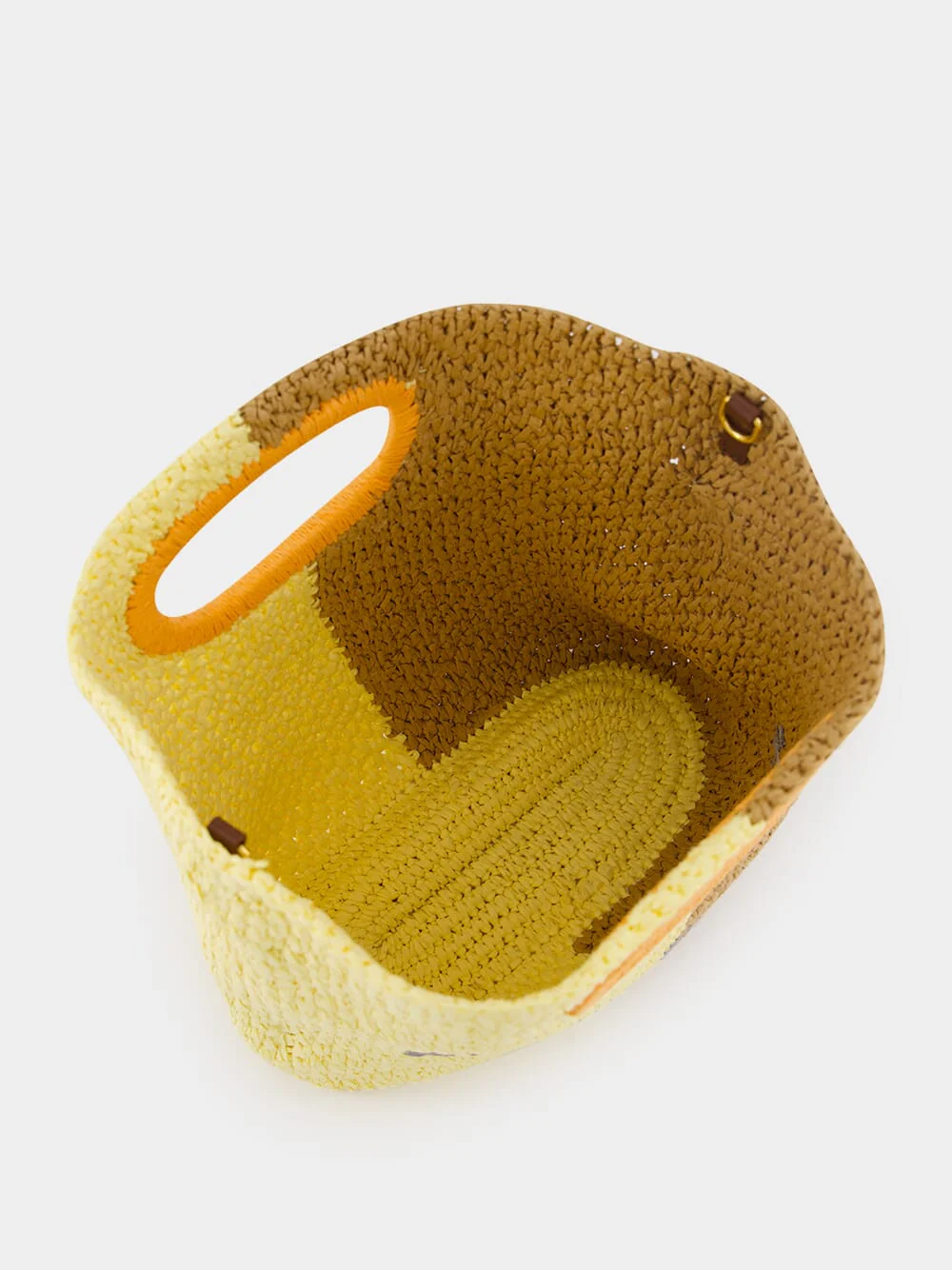 Yellow and Brown Paper Raffia Seaside Bag - Image 7