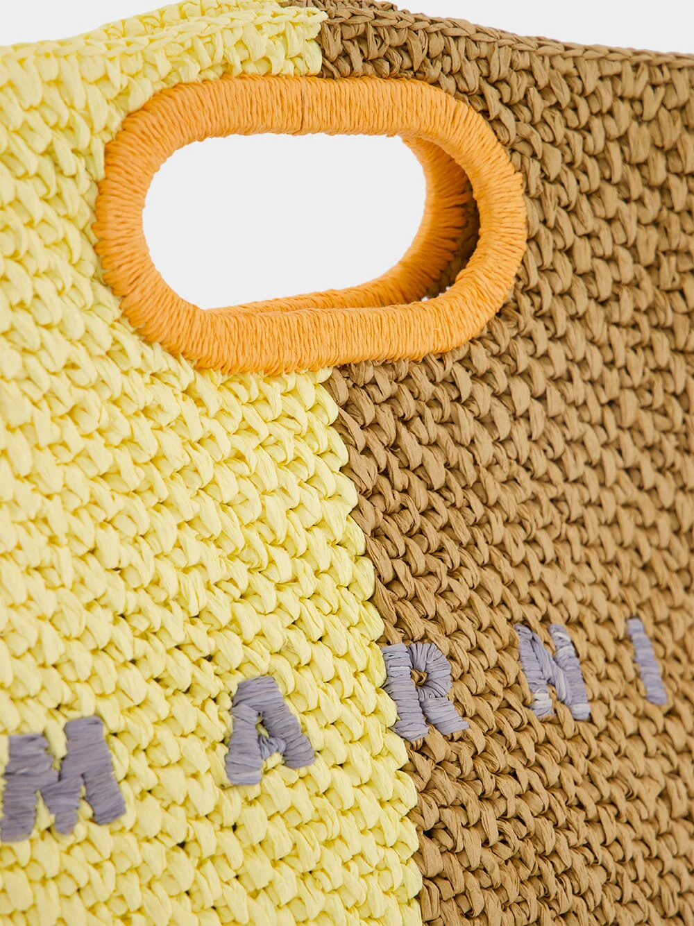 Yellow and Brown Paper Raffia Seaside Bag - Image 8