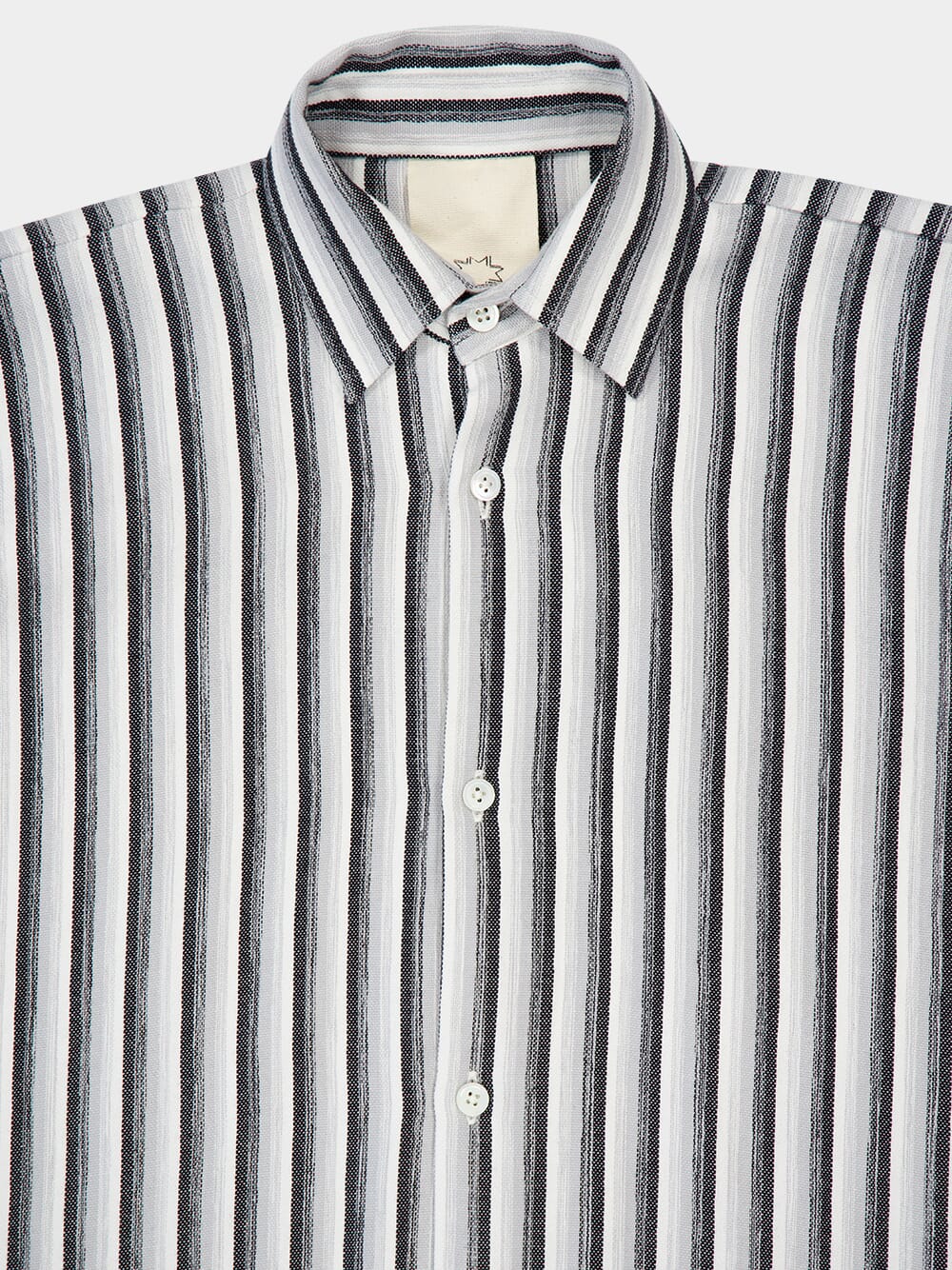 Black and White Stripe 1 Long-Sleeved Shirt Dress - Image 3