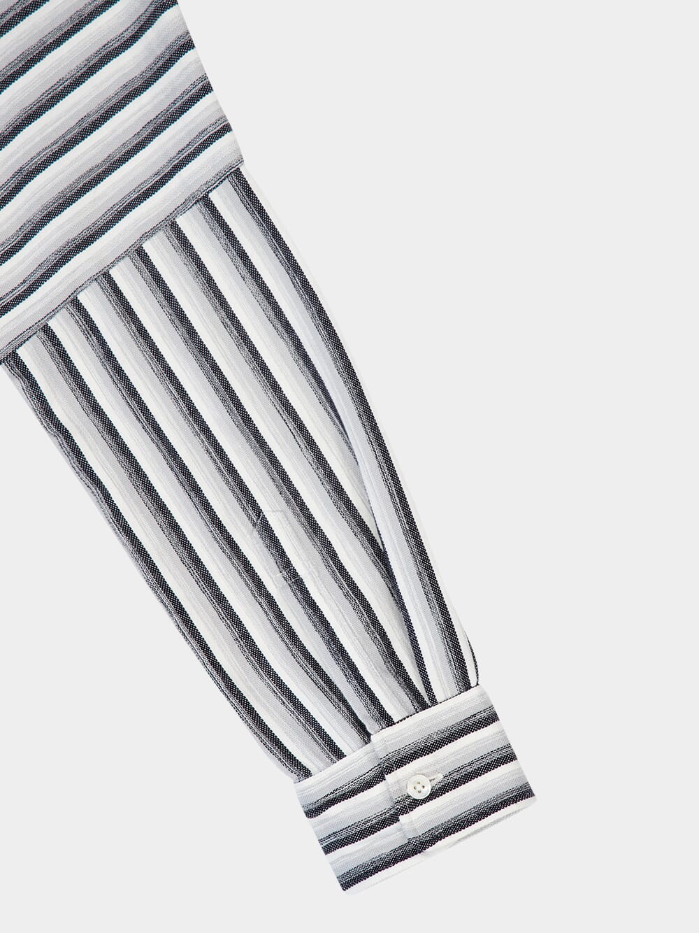 Black and White Stripe 1 Long-Sleeved Shirt Dress - Image 4