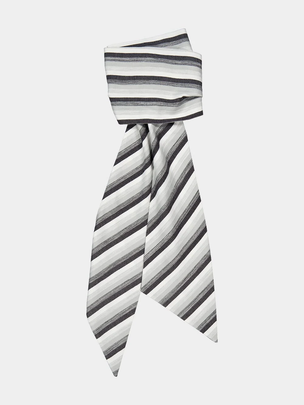Black and White Stripe Cotton Scarf