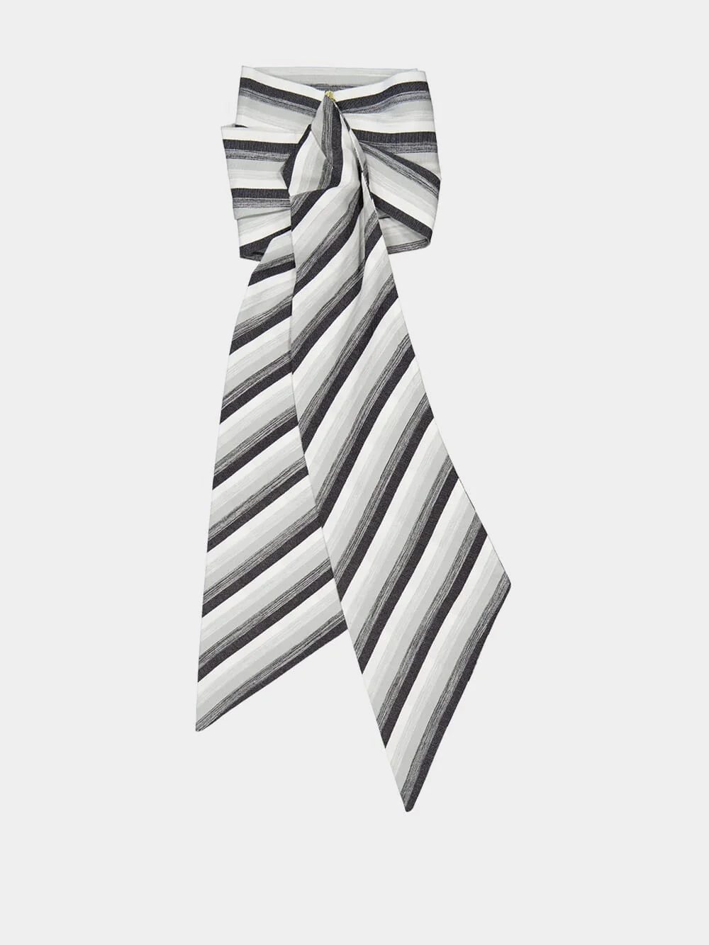 Black and White Stripe Cotton Scarf - Image 2