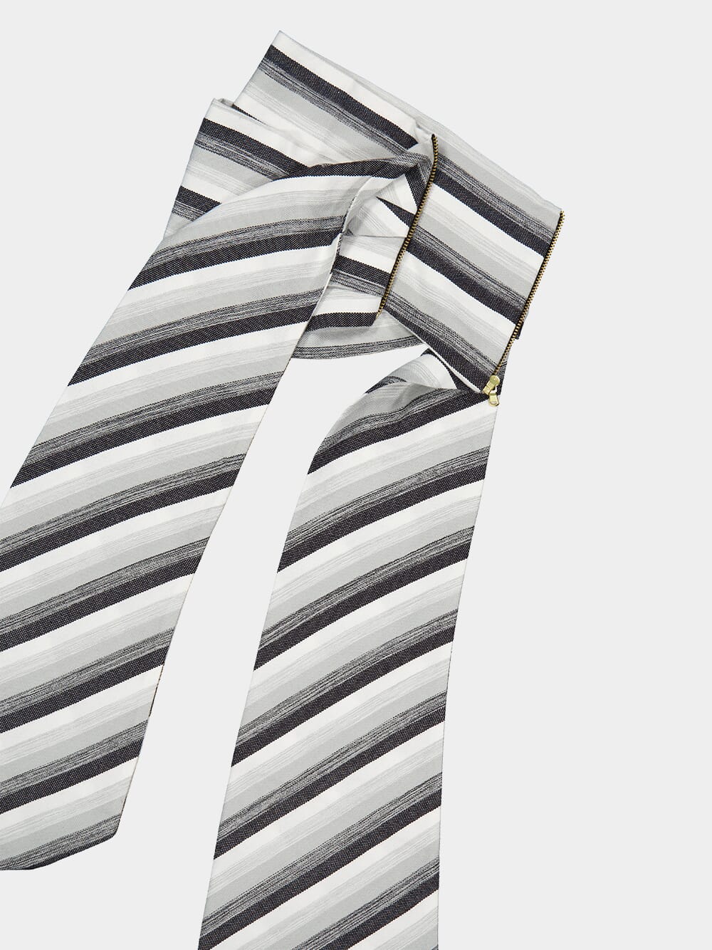 Black and White Stripe Cotton Scarf - Image 3
