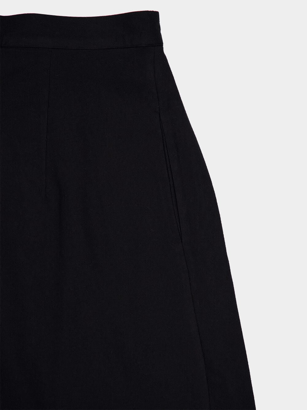 Black Solid High-Waist Pleated Cotton Trousers - Image 4