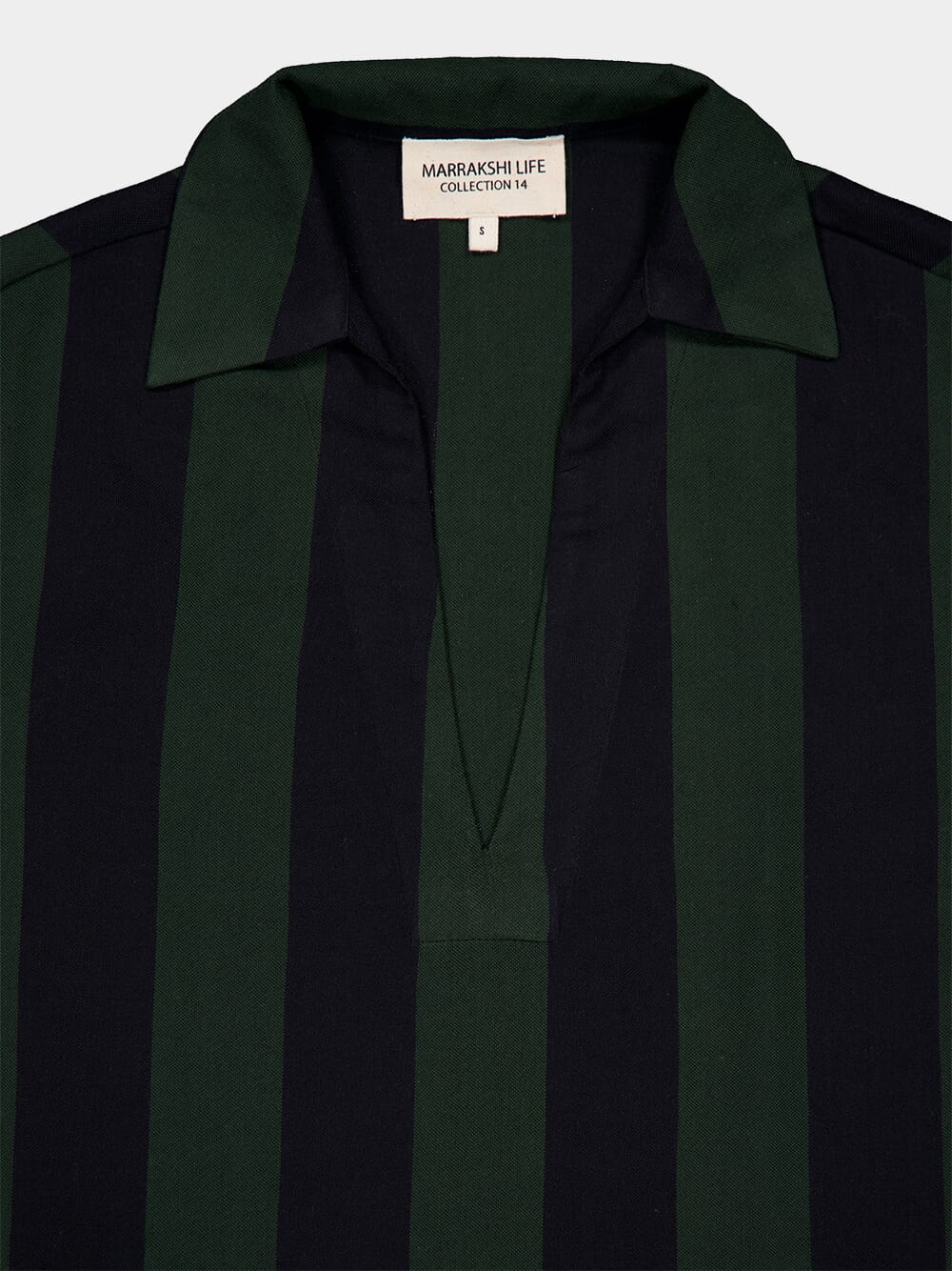 Forest Noir Striped V-Neck Blouse - Image 3