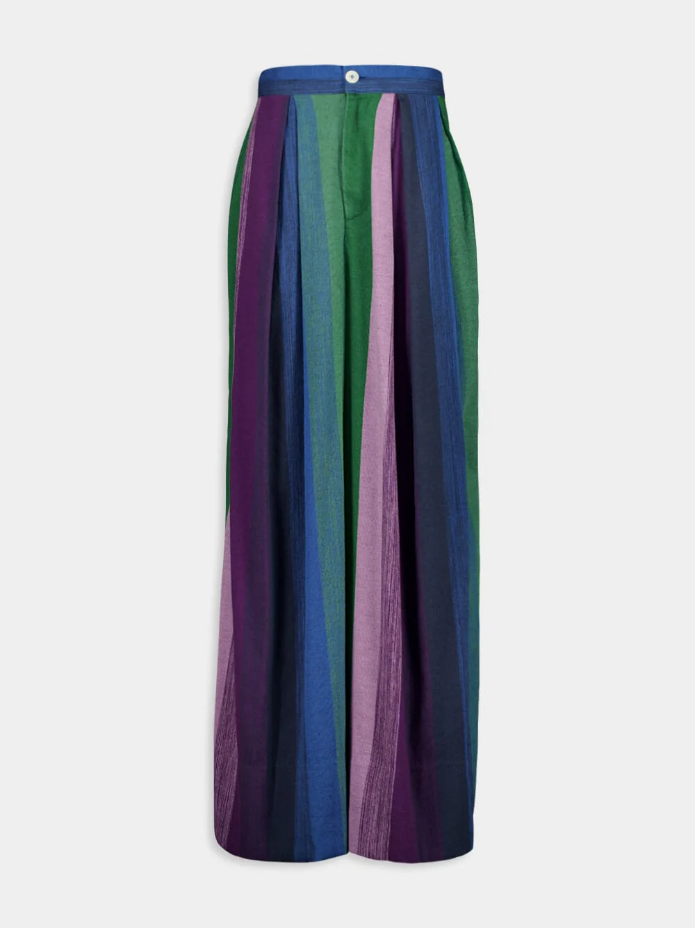 High-Waist Pleated Trousers Stripe 69 Cotton