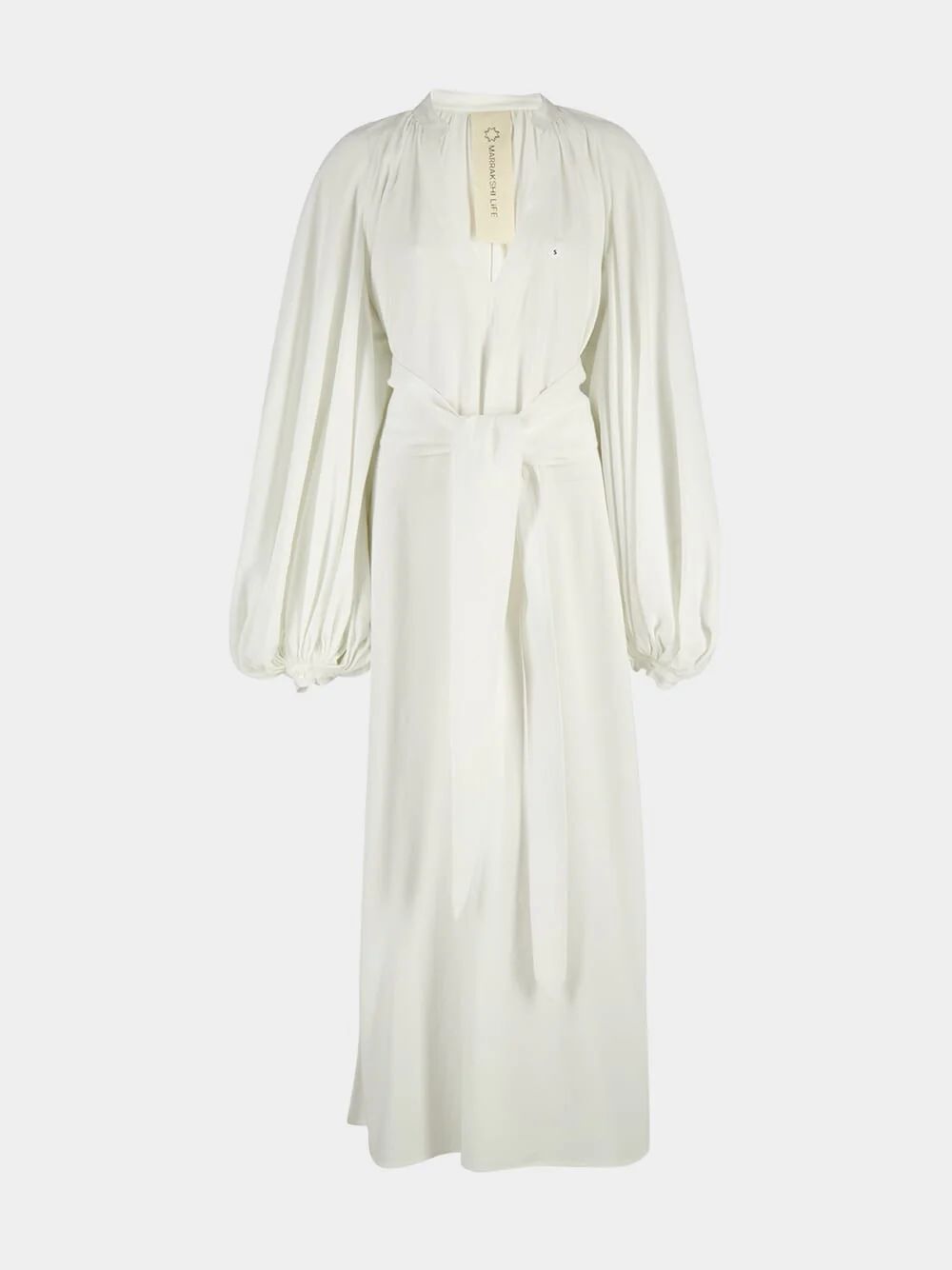 Solid White The Touareg Cotton V-Neck Maxi Dress