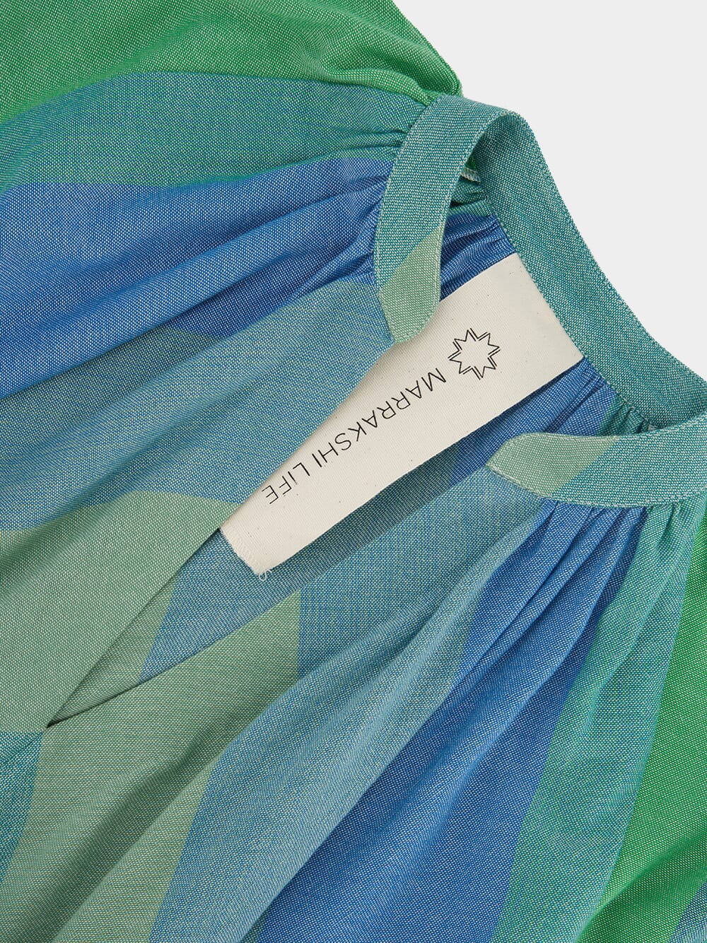 Stripe 52 The Touareg Cotton V-Neck  Dress Maxi - Image 3