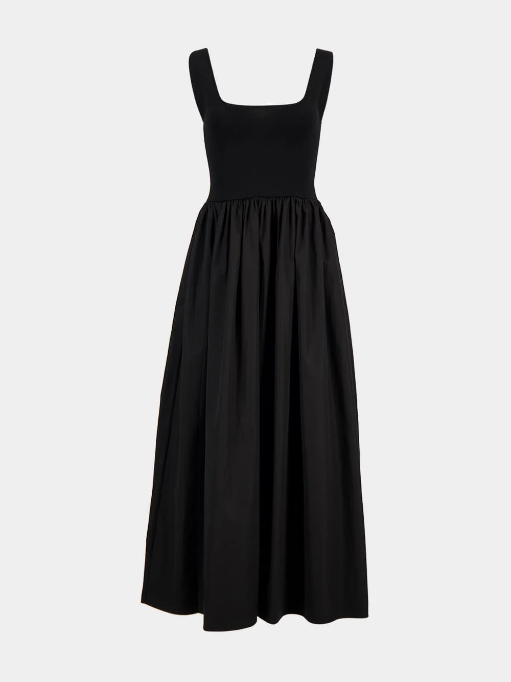 Black Knit and Cotton Dress - Image 2