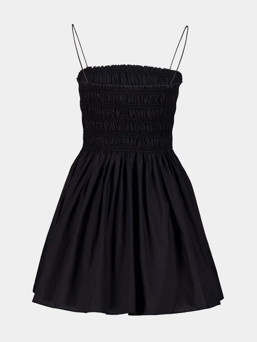 Black Shirred Bodice Mini Dress - Image 3