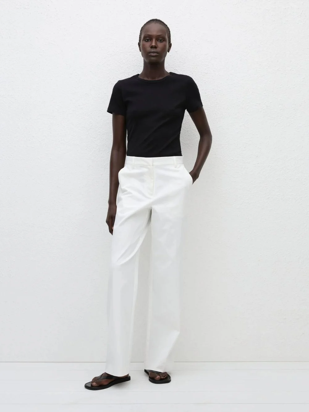 Chalk Straight Twill Trouser