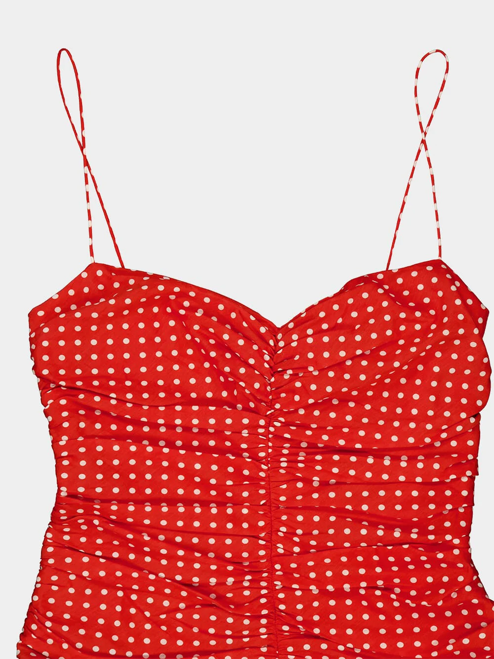 Tomato Polka Dot Gathered Drop Waist Dress - Image 5