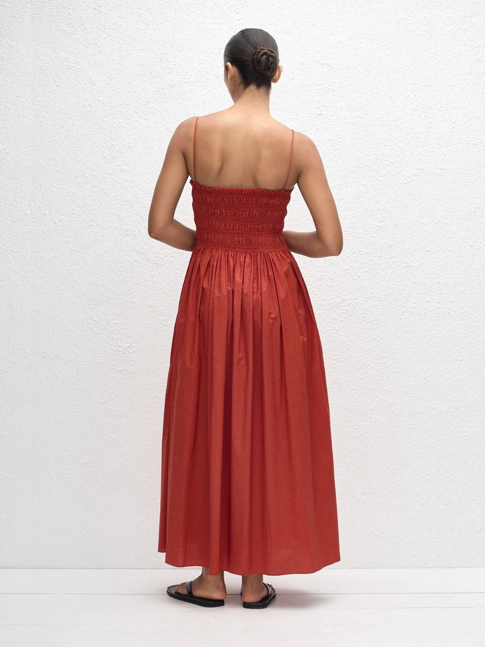 Tomato Shirred Bodice Midi Dress - Image 4