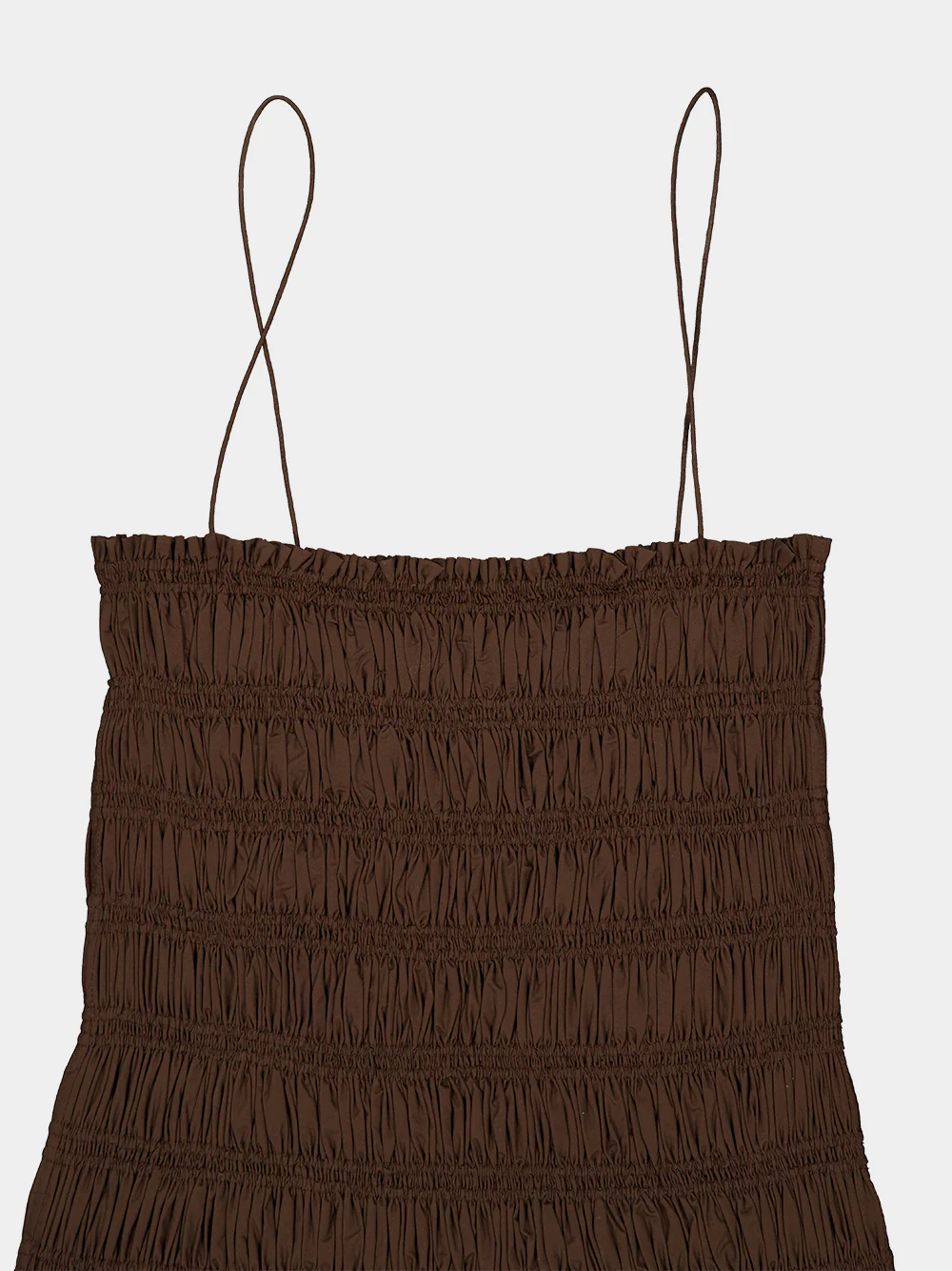 Chocolate Brown Shirred Maxi Dress - Image 3