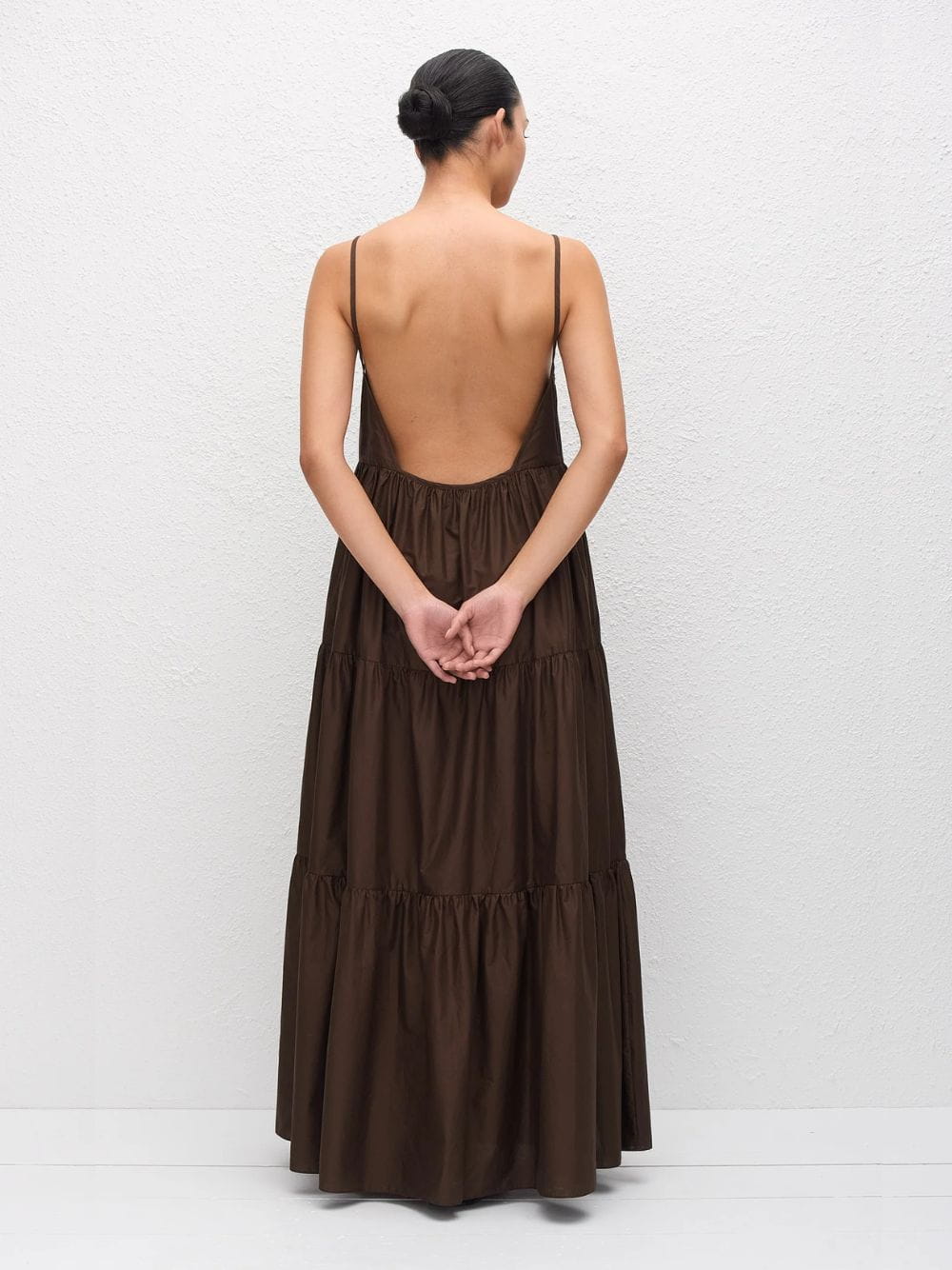 Chocolate Tiered Low Back Sundress - Image 3