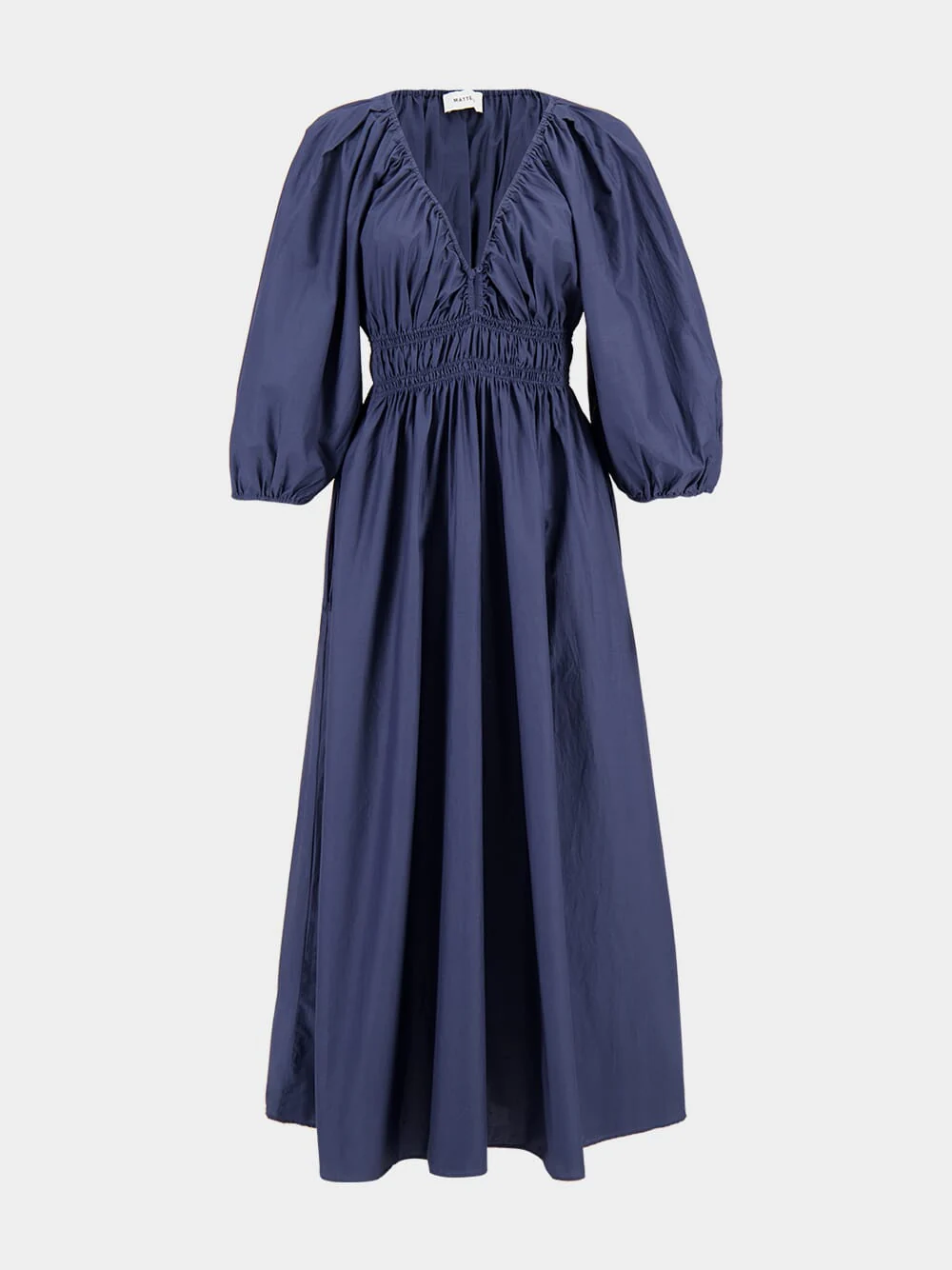 Dusk Shirred Plunge Button Dress