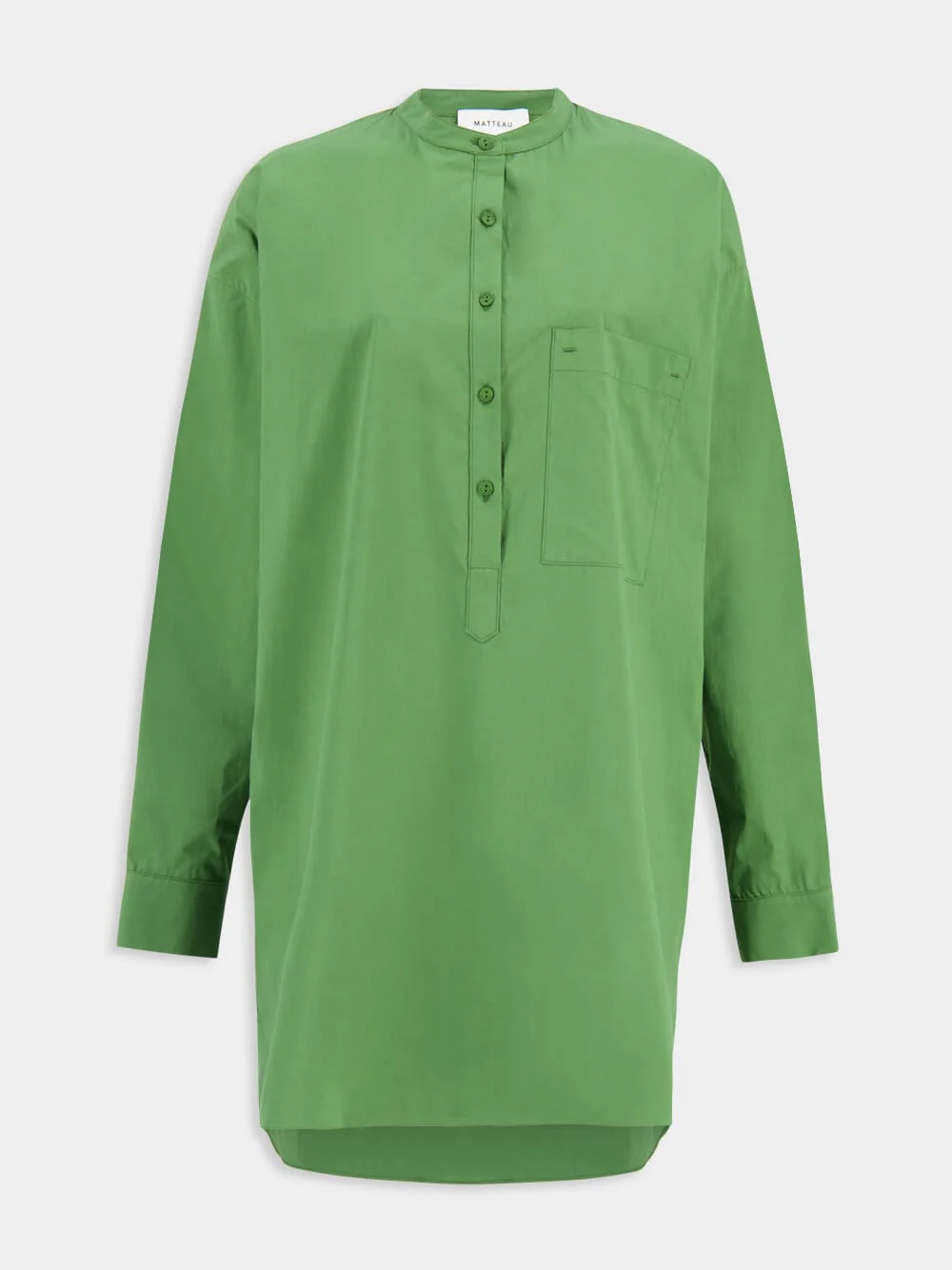 Green Popover Mini Shirt Dress - Image 2