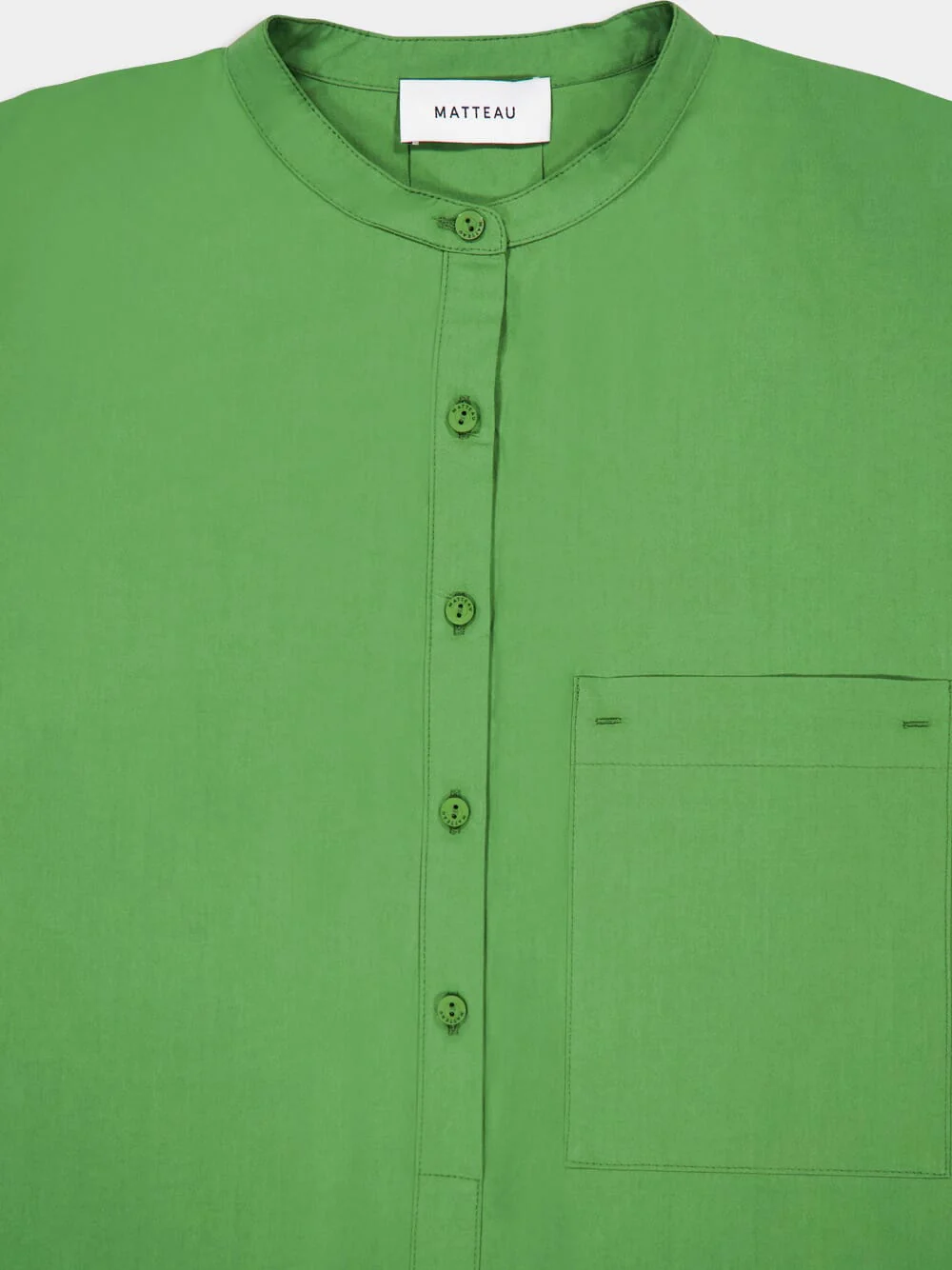 Green Popover Mini Shirt Dress - Image 4