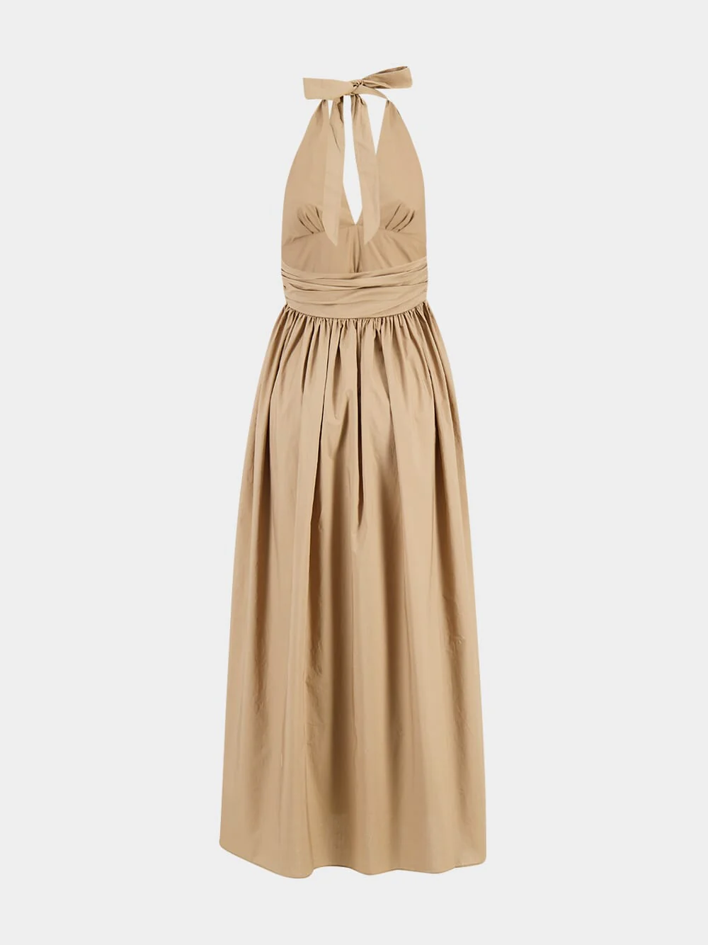 Stone Organic Cotton Plunge Halter Dress - Image 3