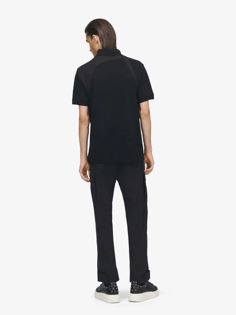 Black Cotton Cargo Trousers - Image 3
