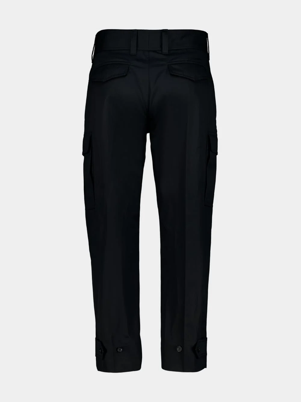 Black Cotton Cargo Trousers - Image 4