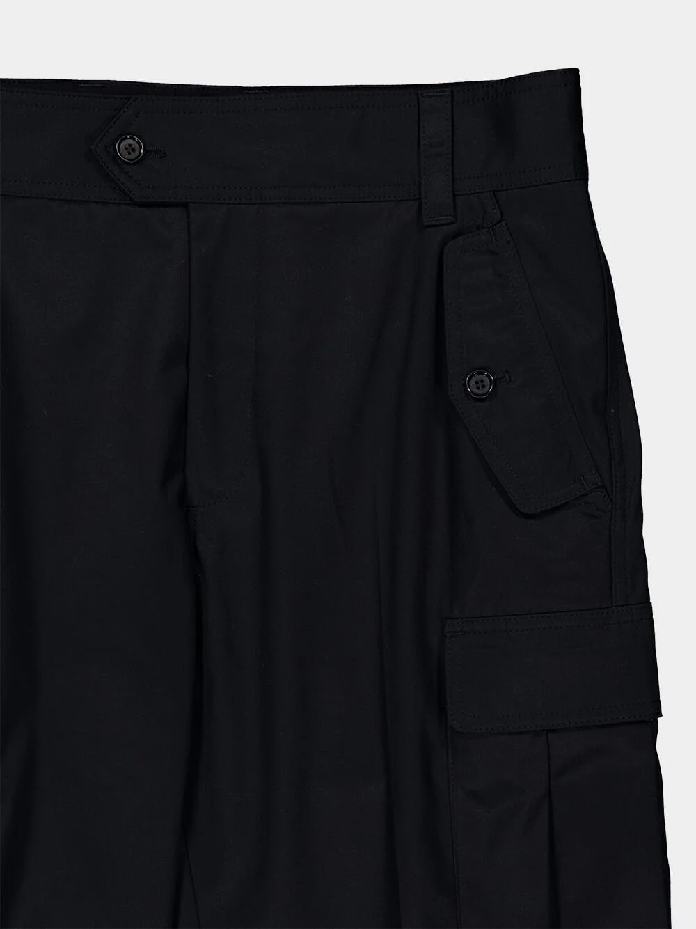 Black Cotton Cargo Trousers - Image 5