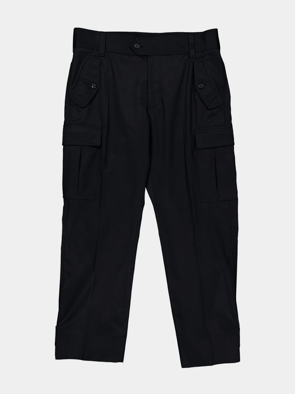 Black Cotton Cargo Trousers - Image 7