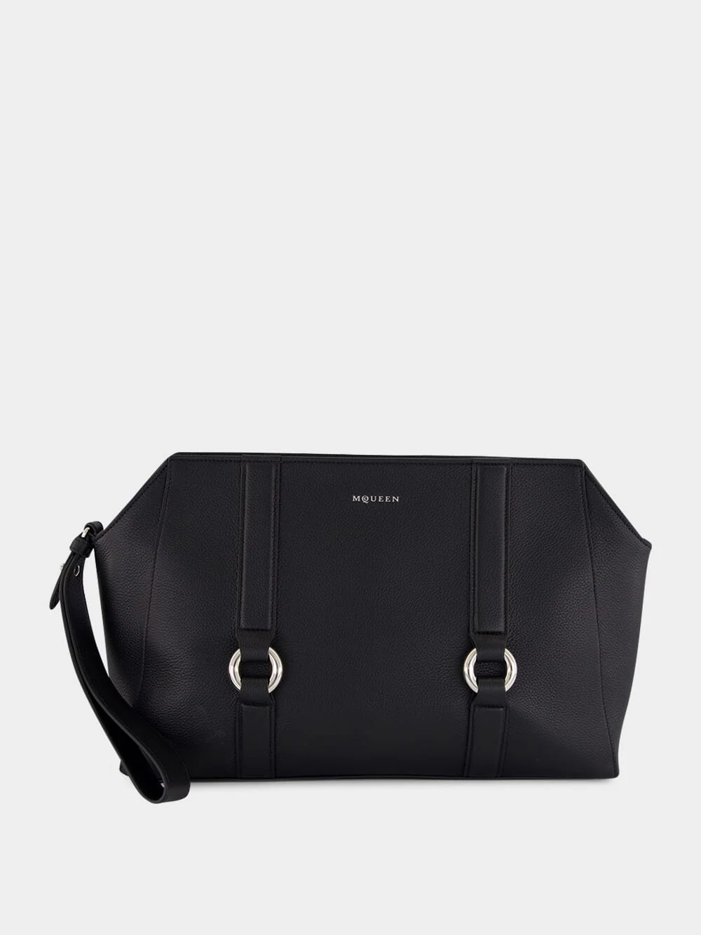 Black Farringdon Calfskin Leather Pouch