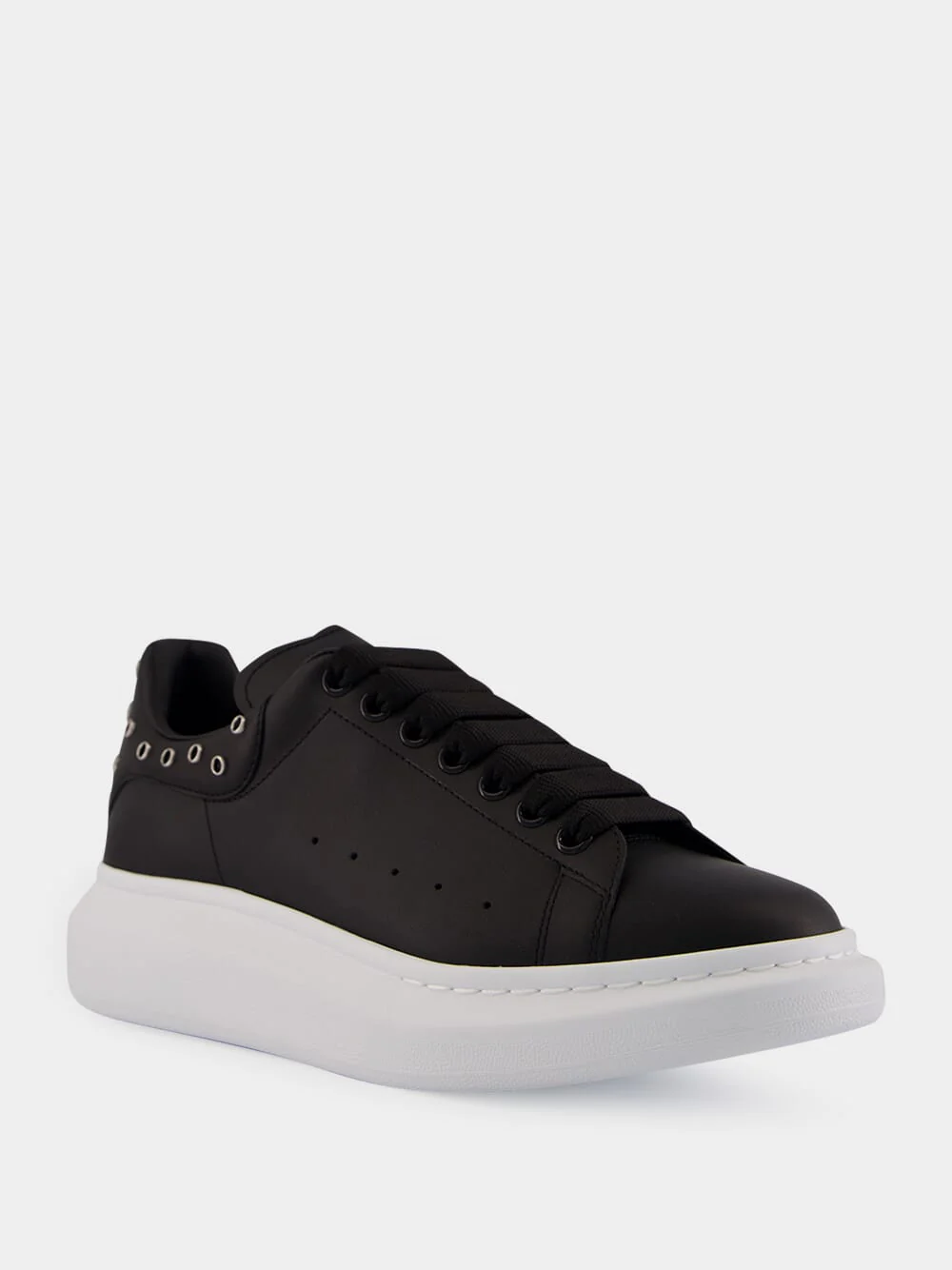 Black Oversized Leather Sneakers - Image 2