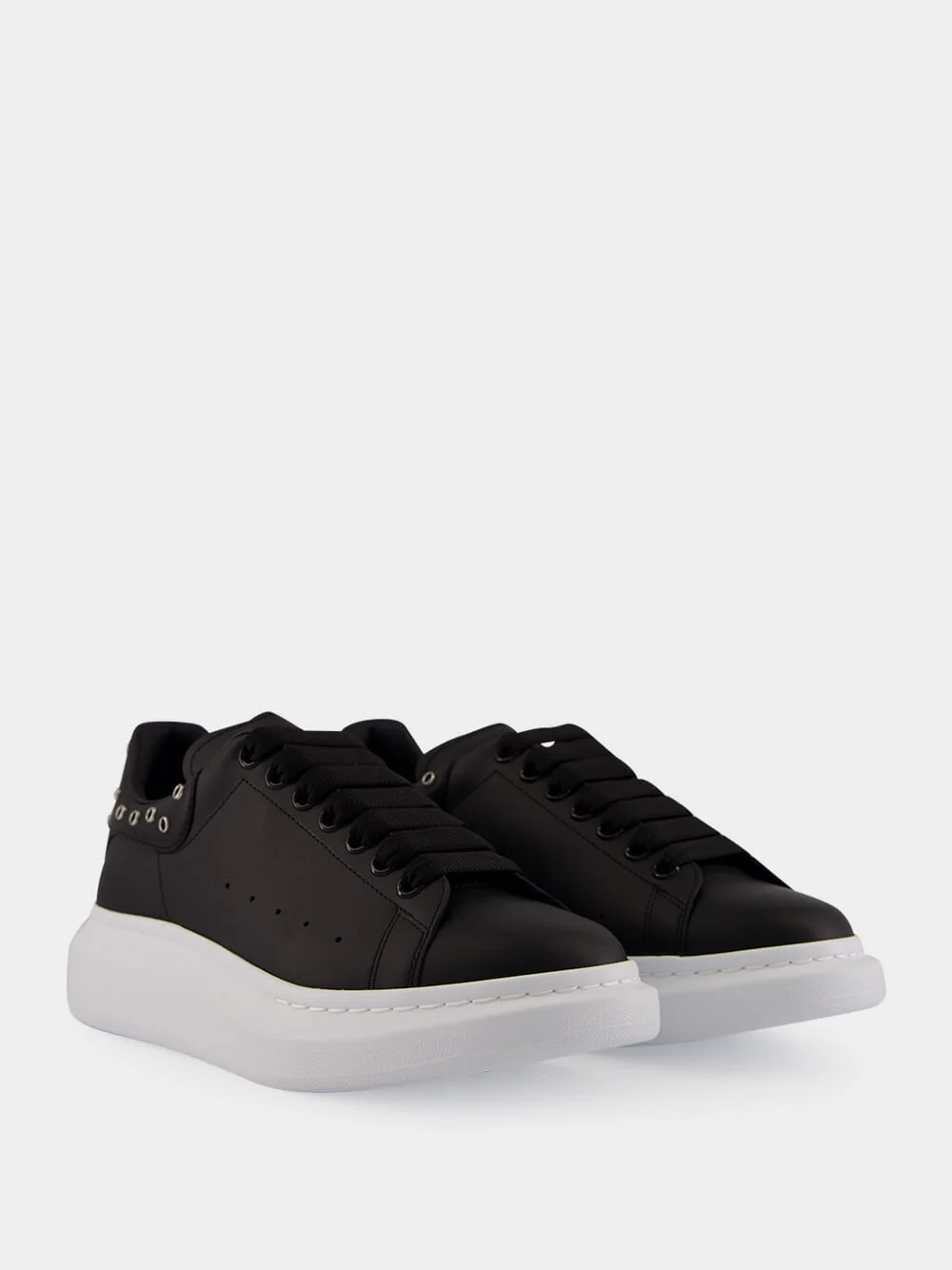 Black Oversized Leather Sneakers - Image 3