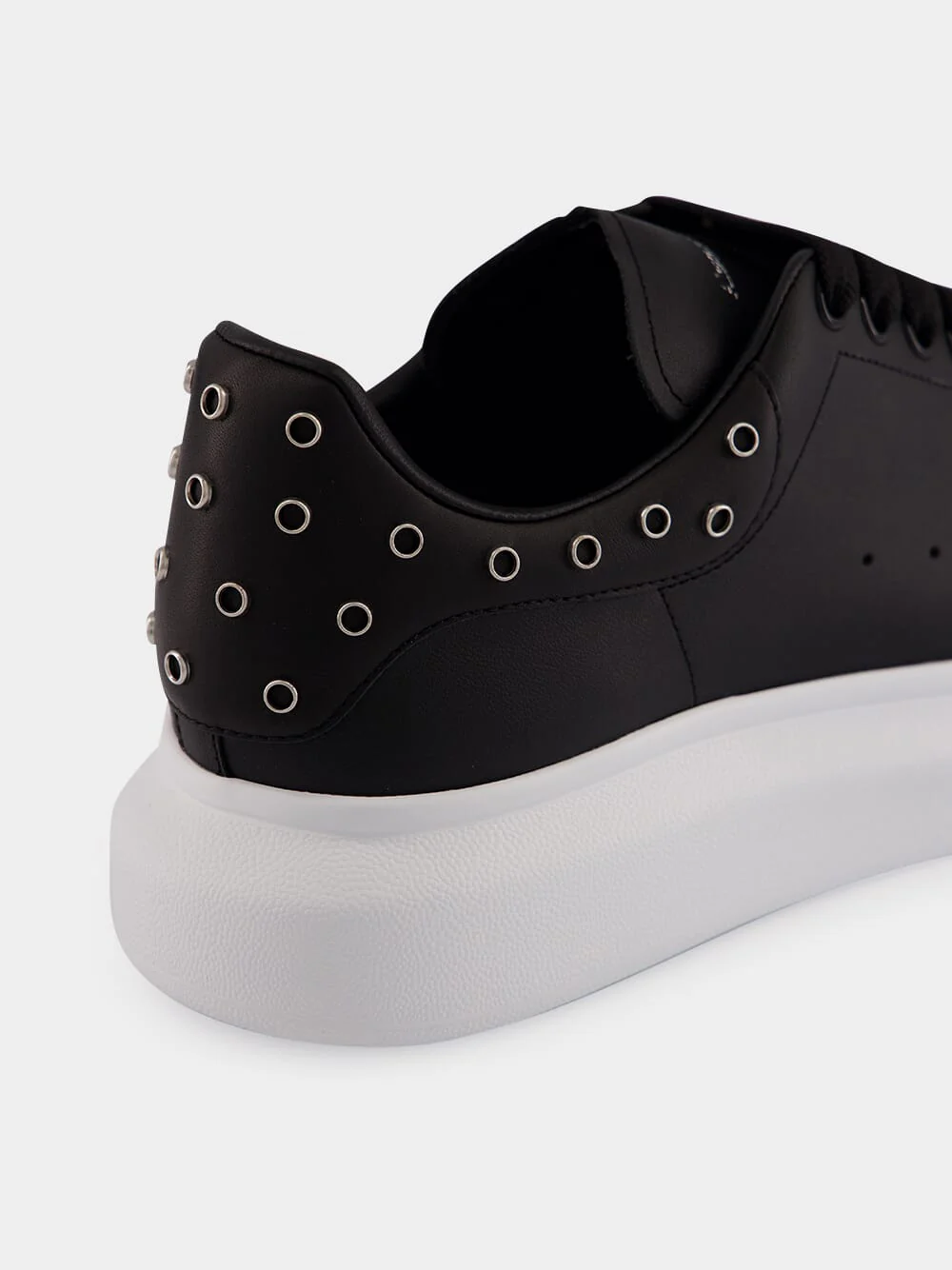 Black Oversized Leather Sneakers - Image 6