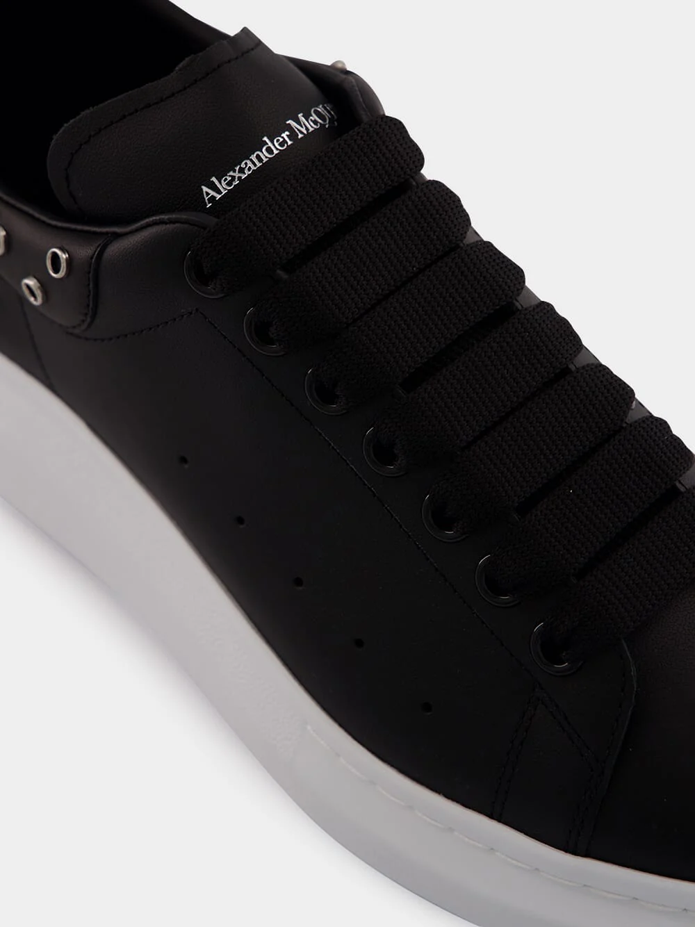 Black Oversized Leather Sneakers - Image 7