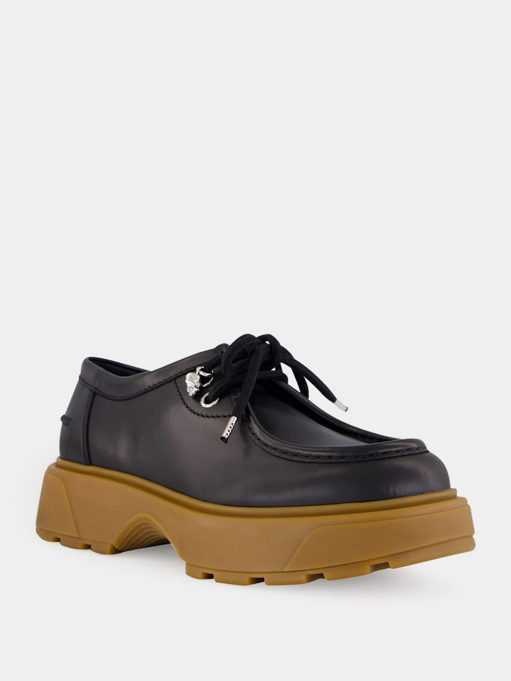 Black Rover Leather Lug Sole Shoes - Image 2