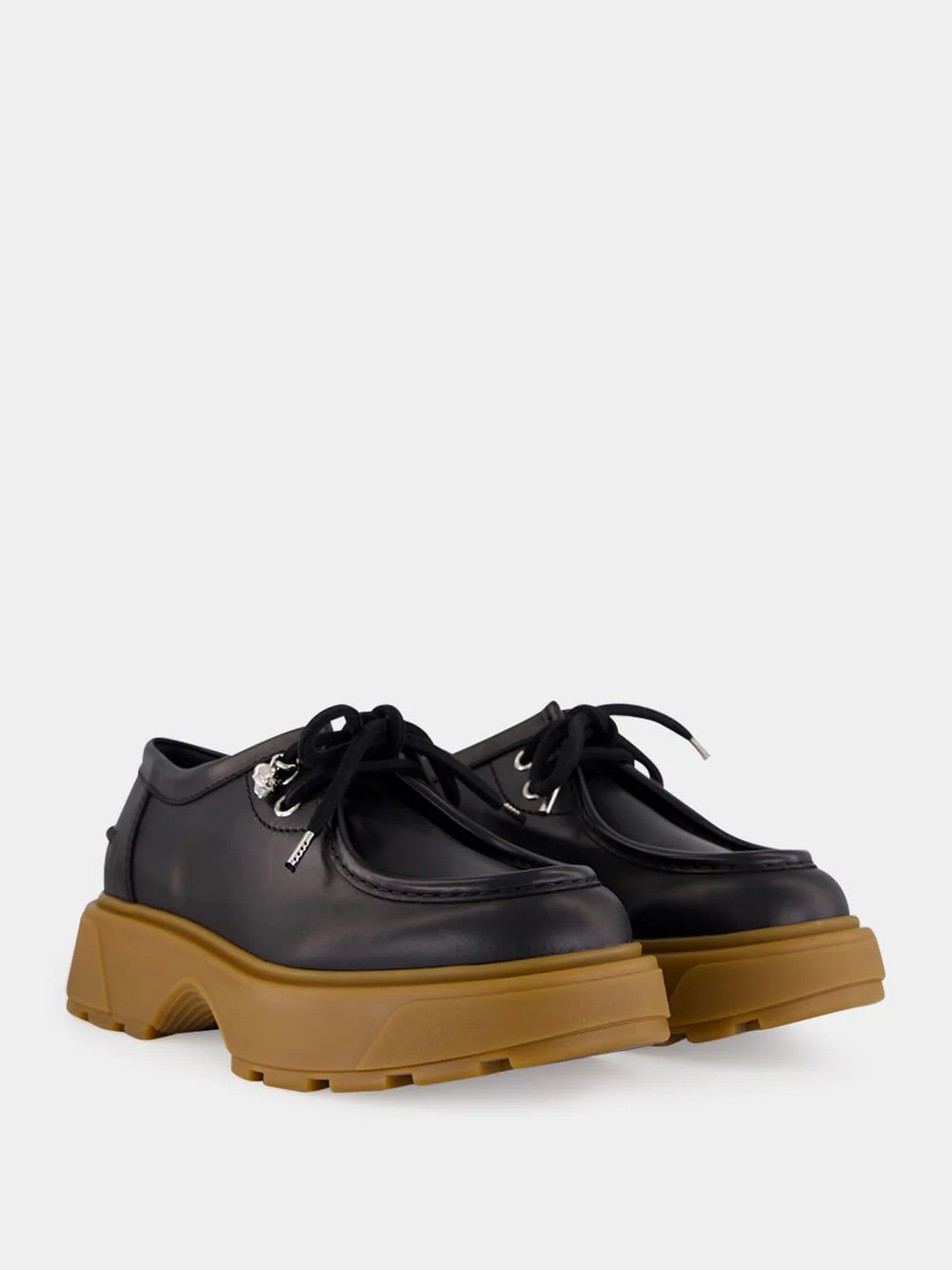 Black Rover Leather Lug Sole Shoes - Image 3