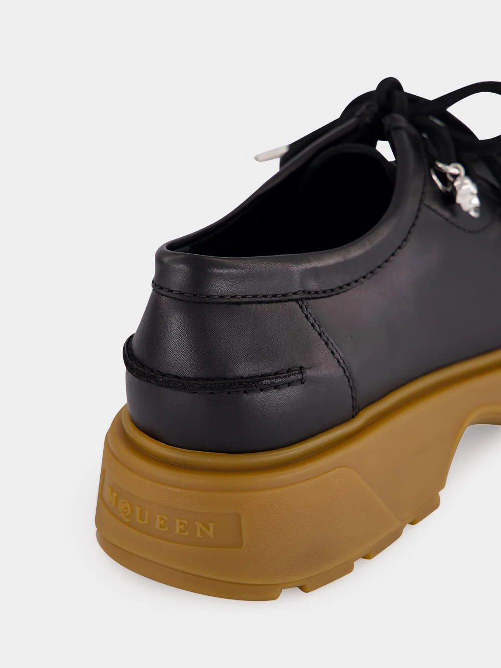 Black Rover Leather Lug Sole Shoes - Image 6
