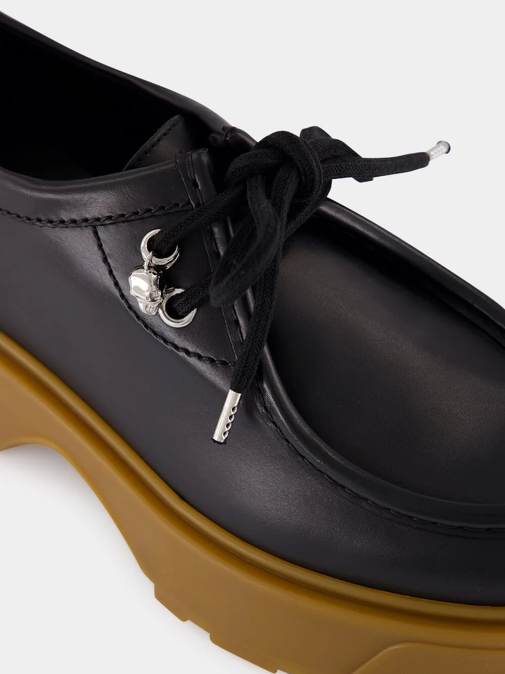Black Rover Leather Lug Sole Shoes - Image 7
