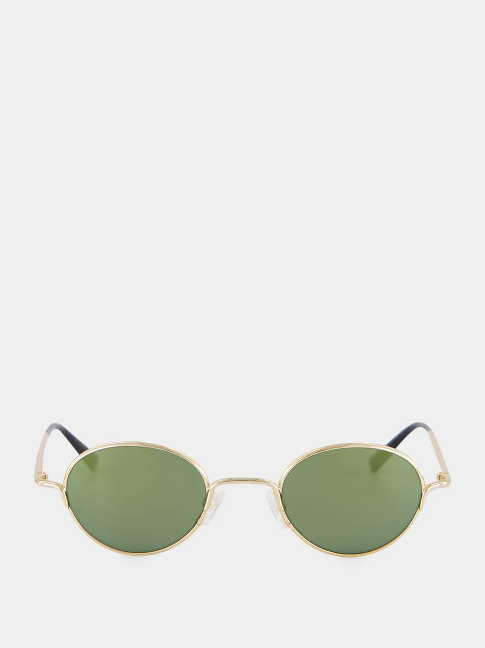 Gold and Green Round Metal Sunglasses