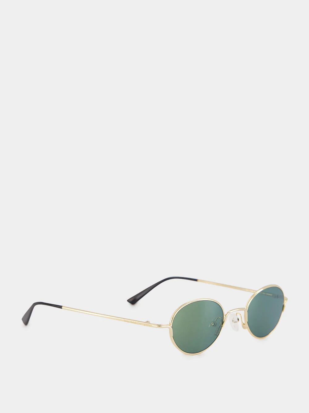 Gold and Green Round Metal Sunglasses - Image 2