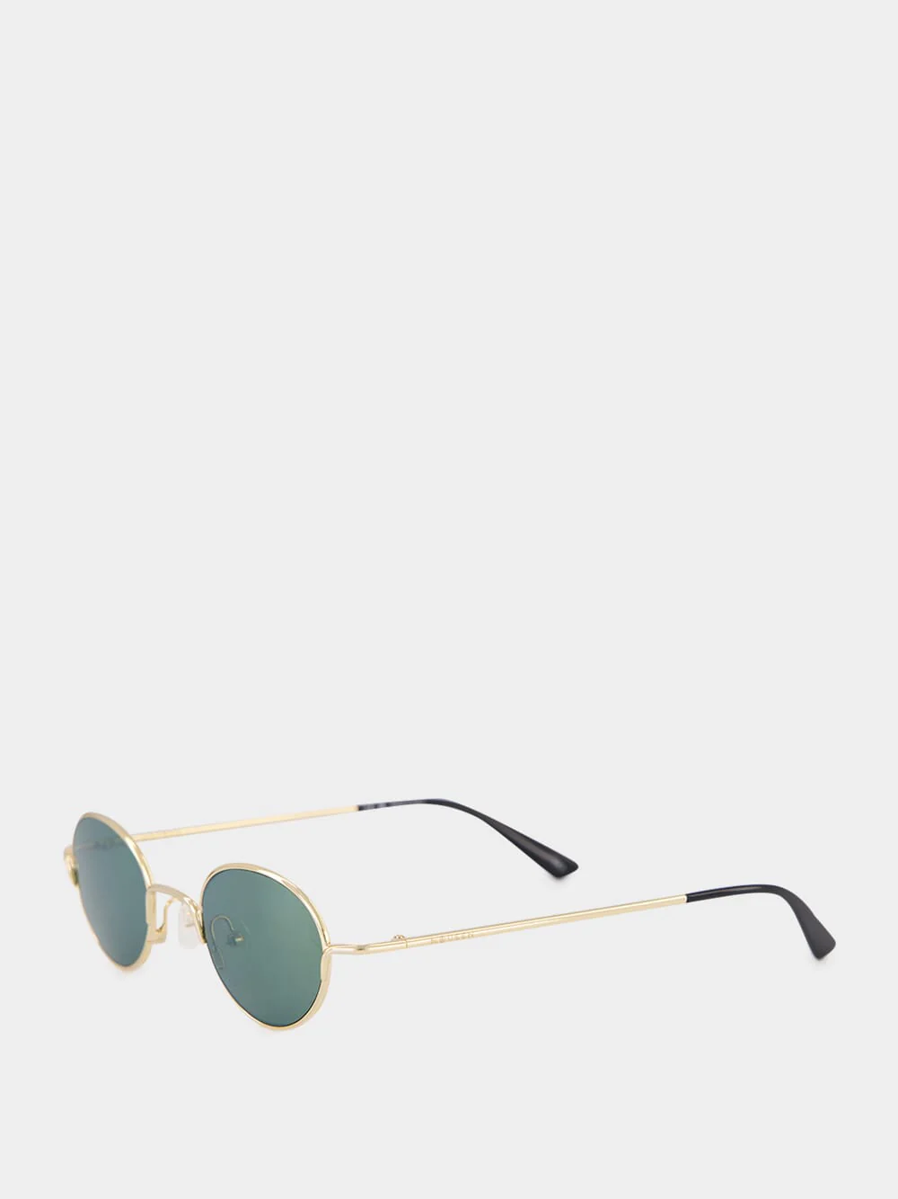 Gold and Green Round Metal Sunglasses - Image 3