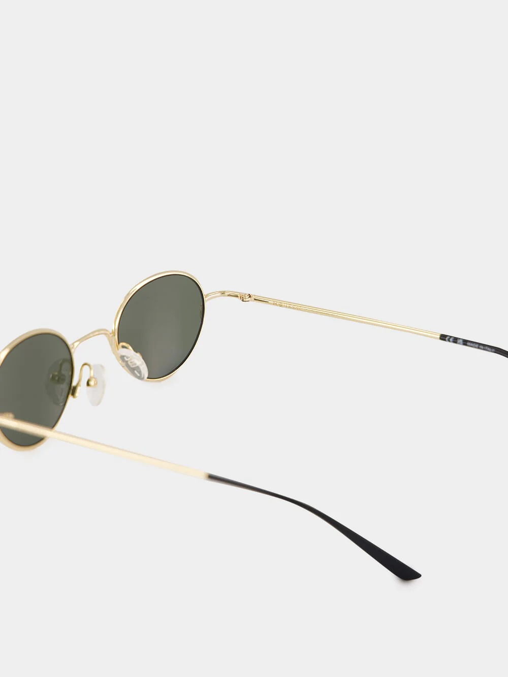 Gold and Green Round Metal Sunglasses - Image 4