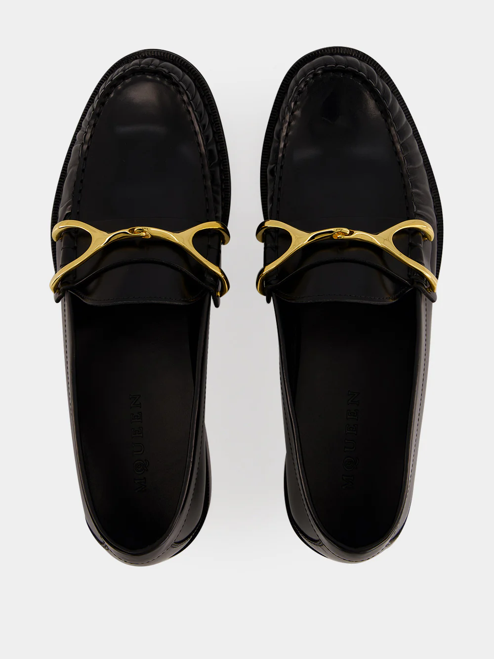 Black Wishbone Leather Loafers - Image 4