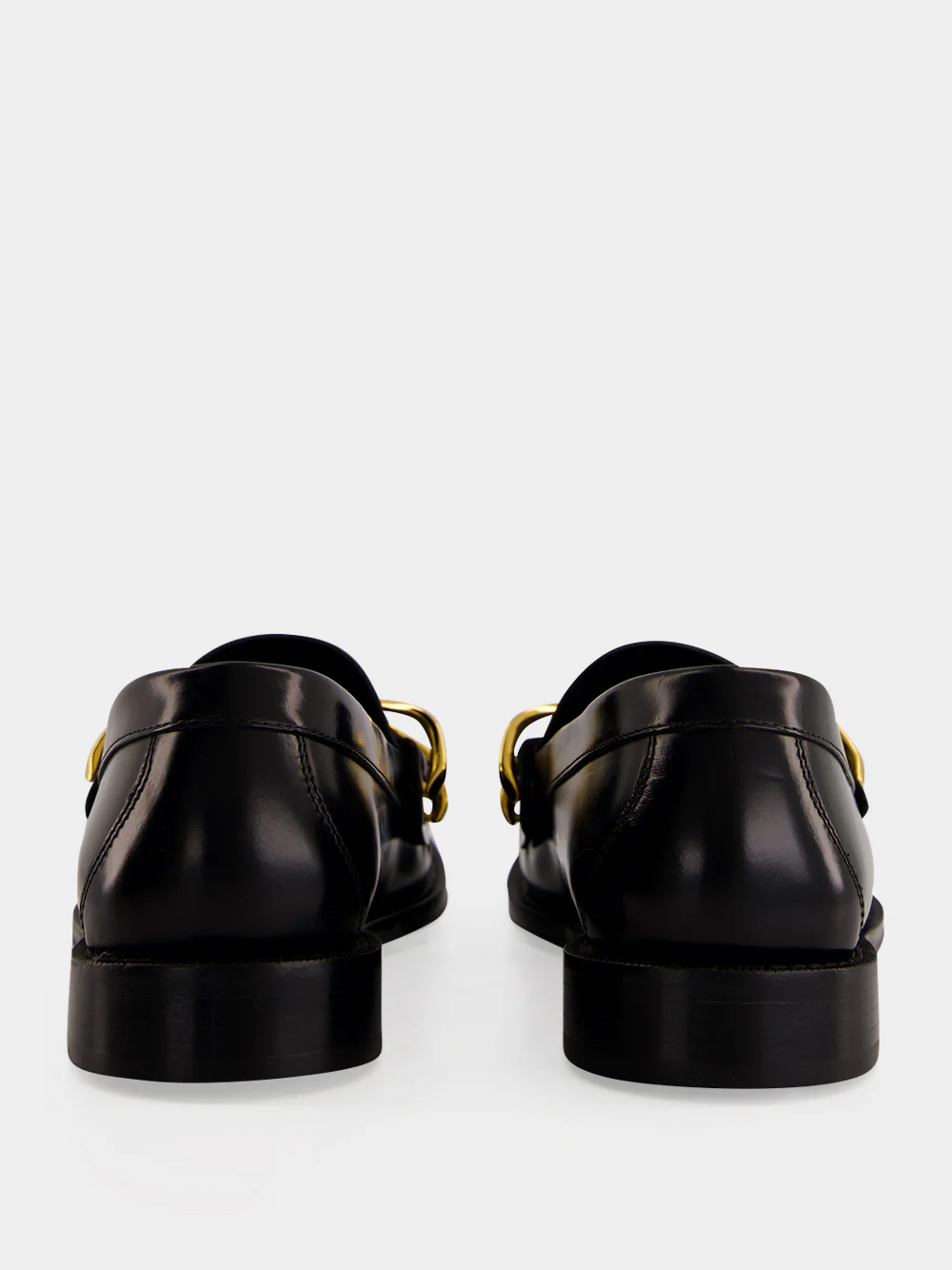 Black Wishbone Leather Loafers - Image 5