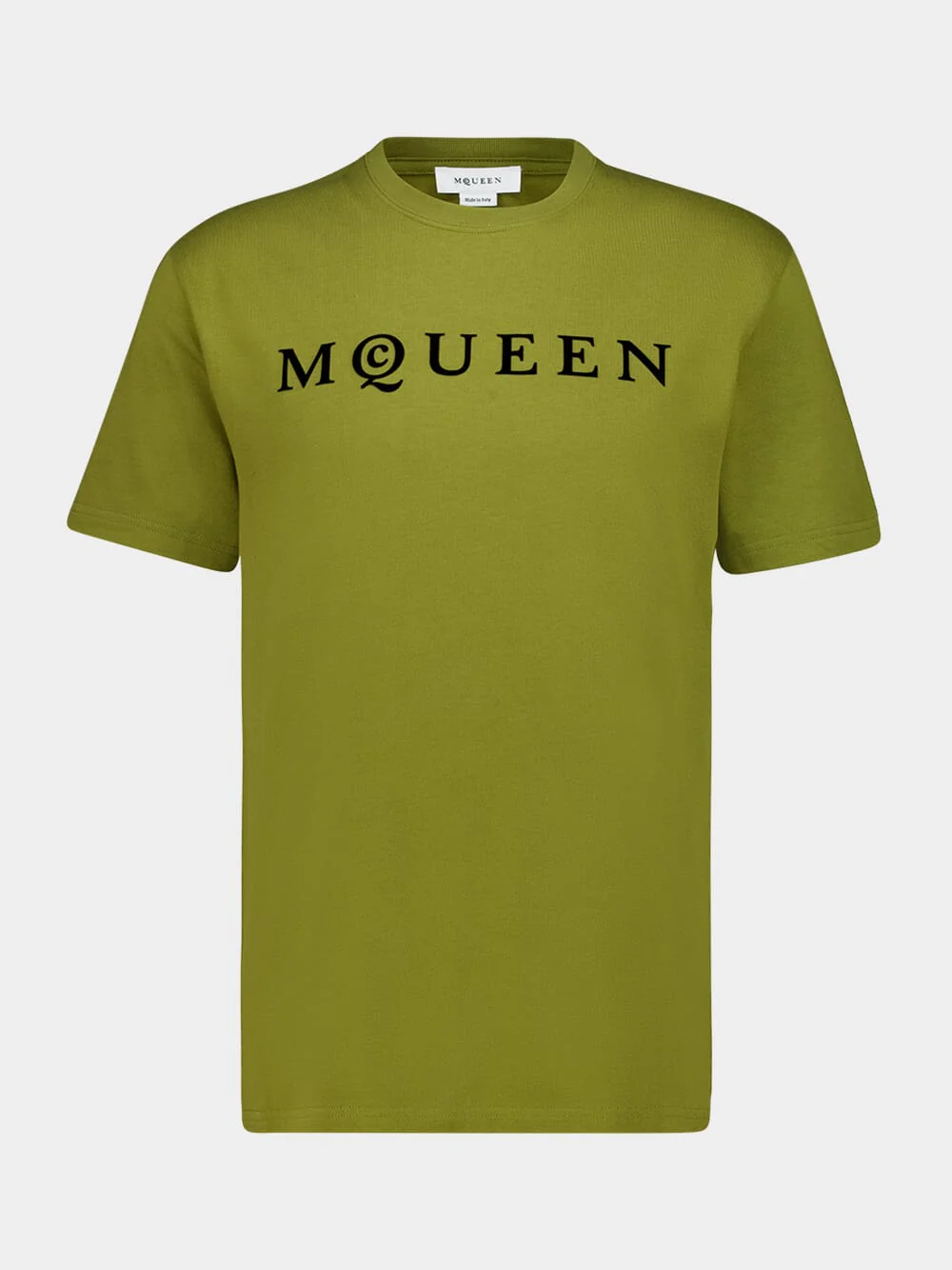 Olive Flocked Logo T-Shirt