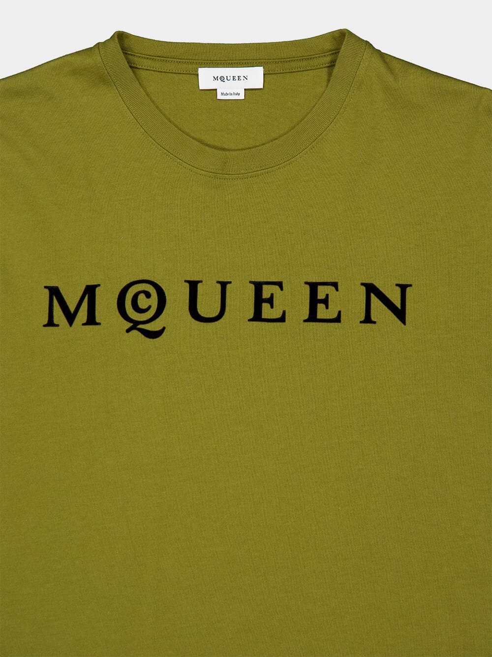 Olive Flocked Logo T-Shirt - Image 3