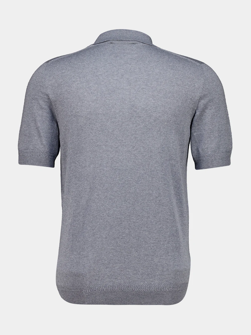 Grey Wool Short Sleeve Polo - Image 2