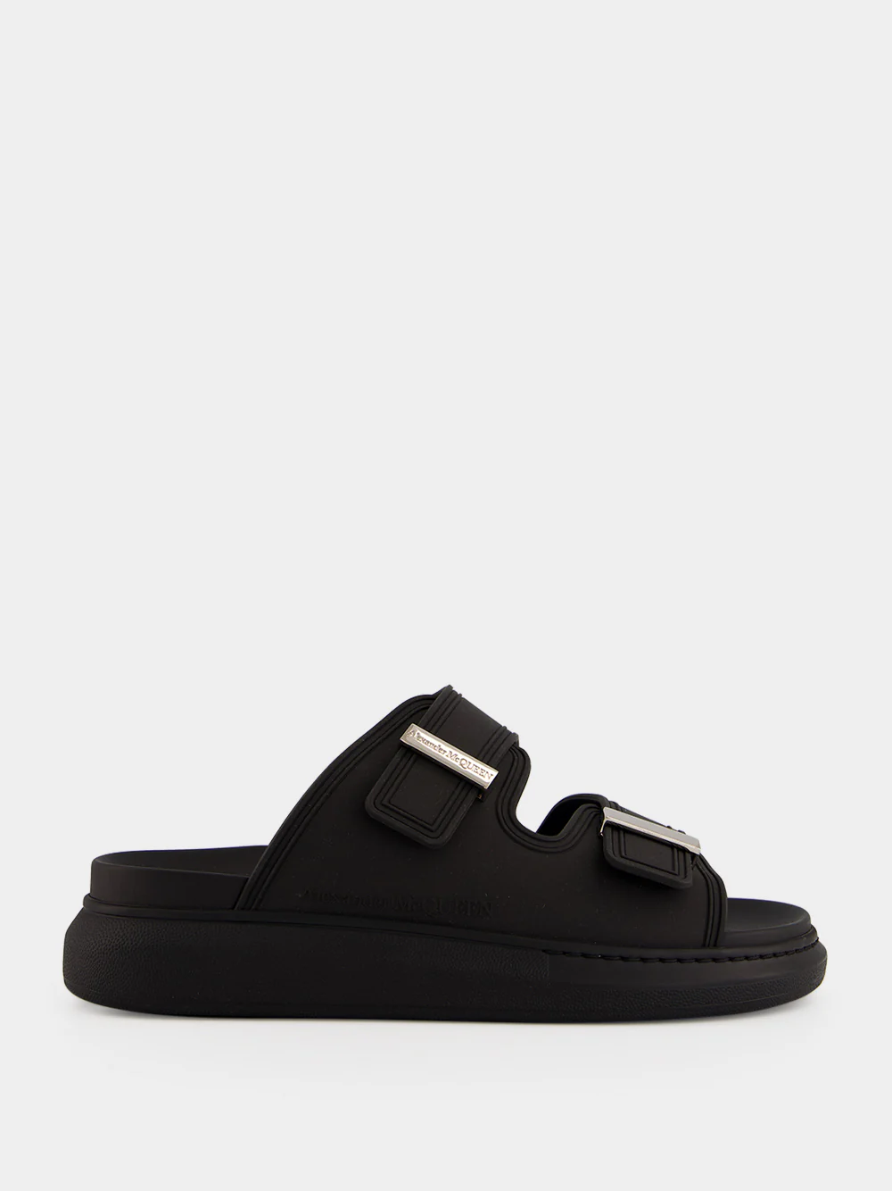 Black Hybrid Rubber Slides